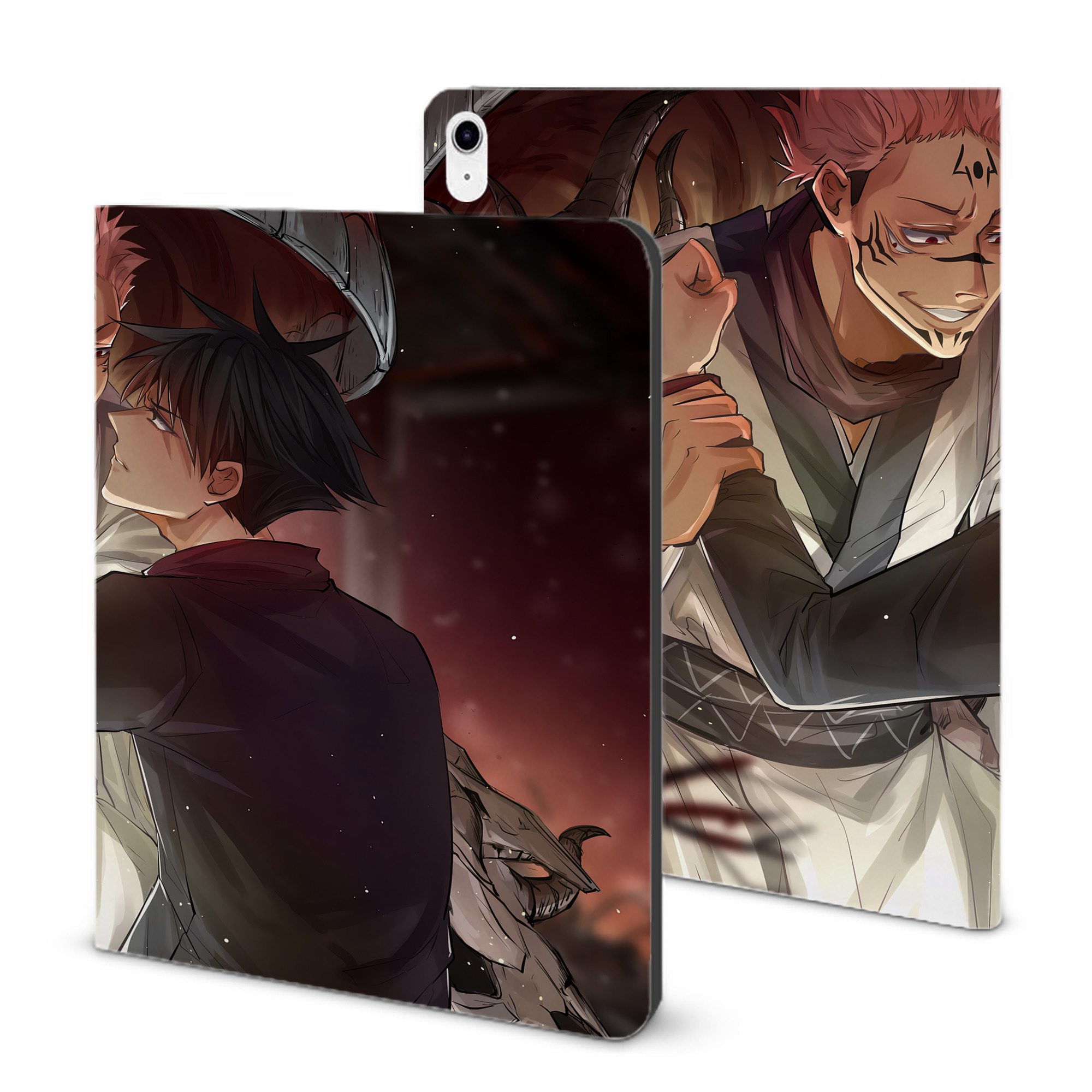 （画像用） 呪術廻戦 Jujutsu Kaisen IPad ケース ブック型 PUレザー TPU 耐衝撃 軽量 薄型 ペン収納なし 全面保護 IPad 各モデル対応